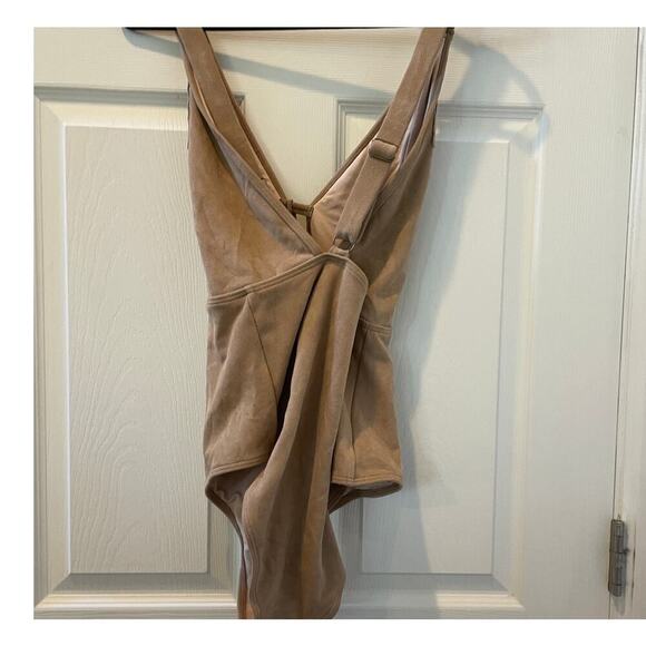 nique Vintage Women’s Fringe Western Life of the Party Suede Swimsuit Sz 1X #69 - Picture 4 of 6